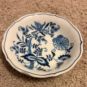 Blue and White Floral Porcelain Bowl